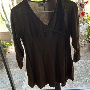 Brown Women's Top SILK perfect for a holiday party!